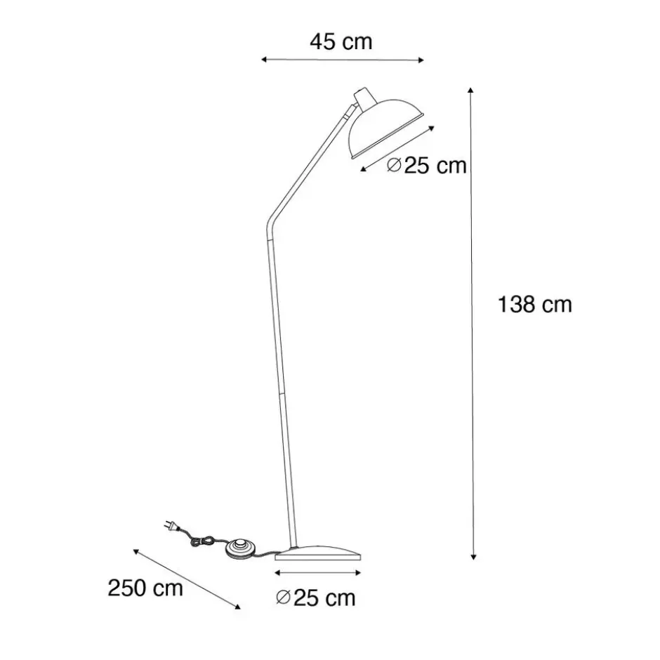 Qazqa vloerlamp milou geel e27