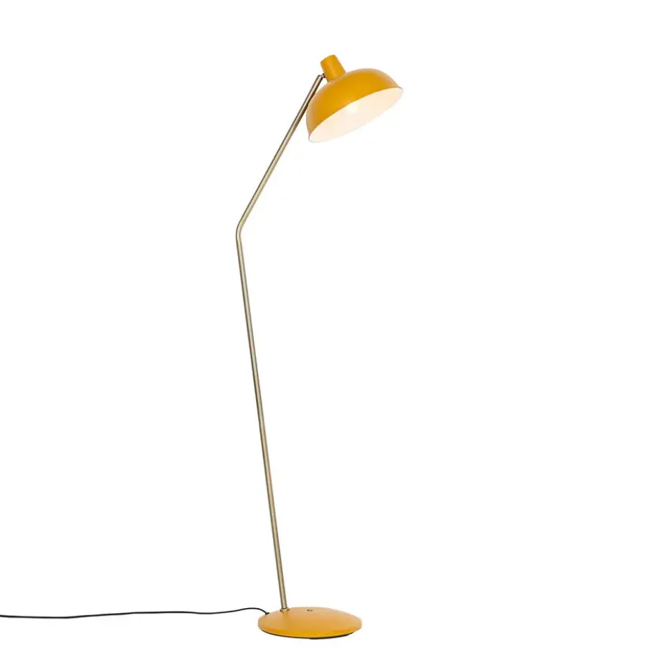 Qazqa vloerlamp milou geel e27