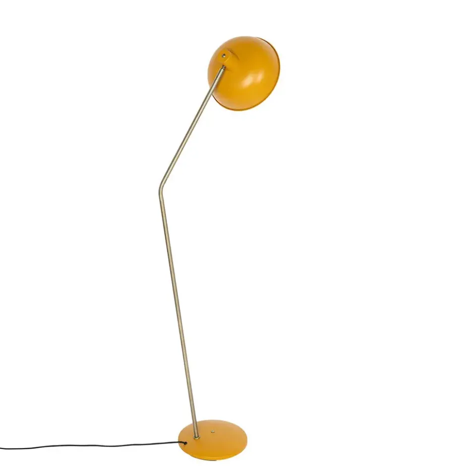 Qazqa vloerlamp milou geel e27