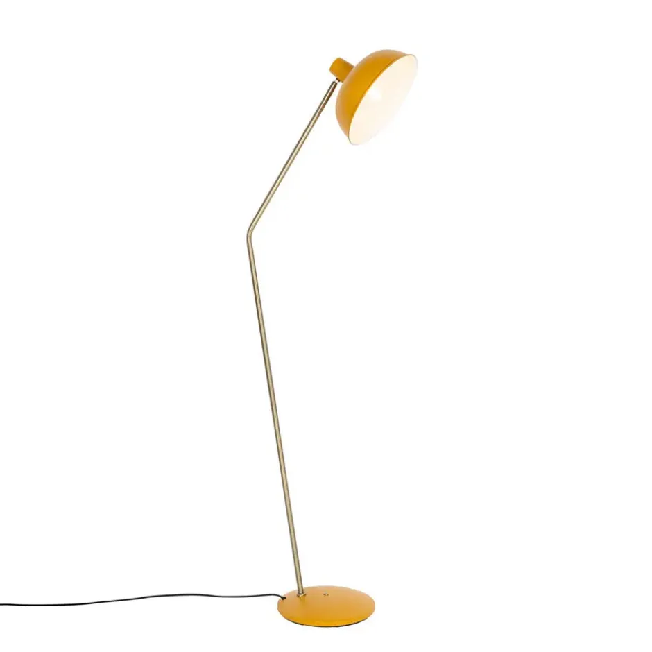 Qazqa vloerlamp milou geel e27