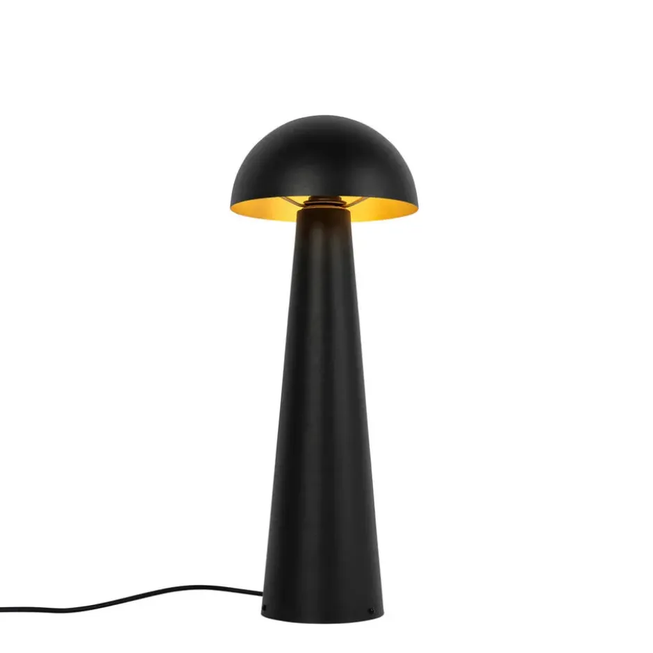 Qazqa vloerlamp mushroom zwart e27