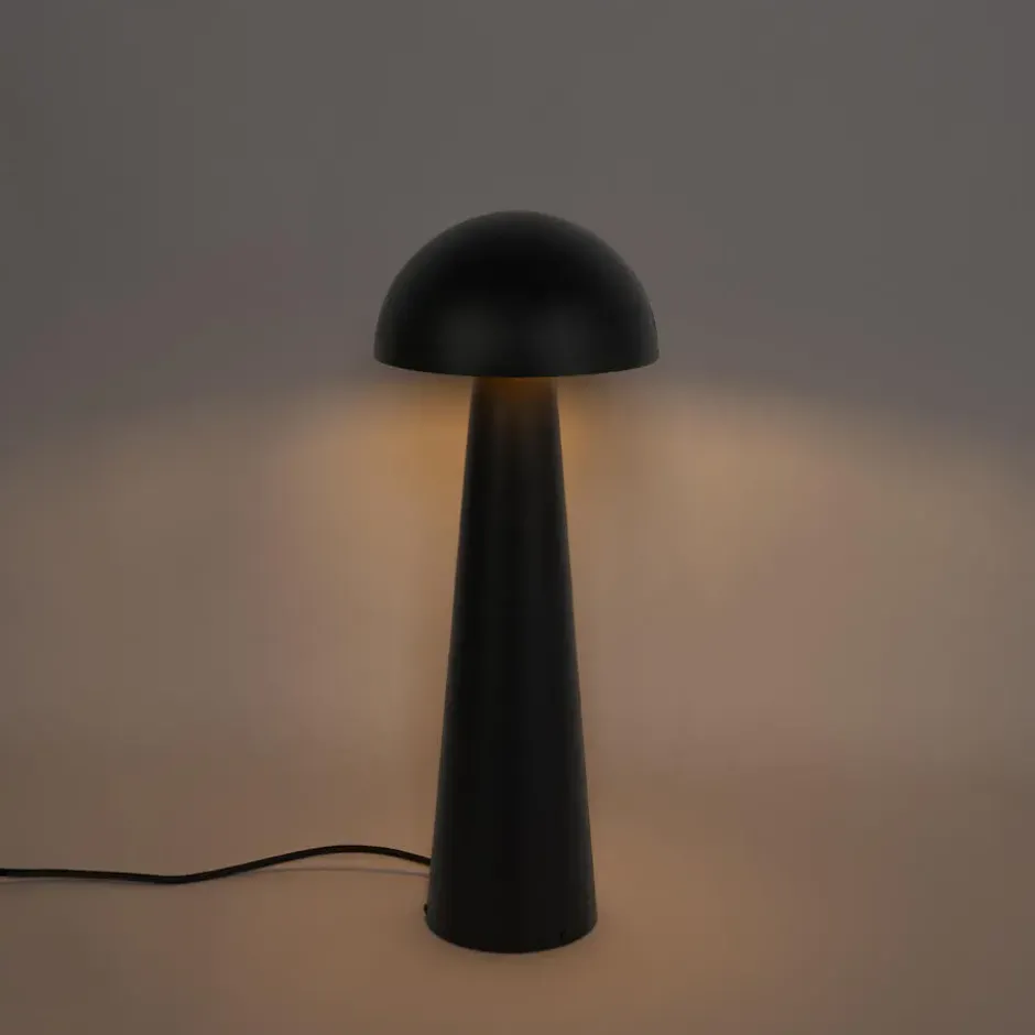 Qazqa vloerlamp mushroom zwart e27