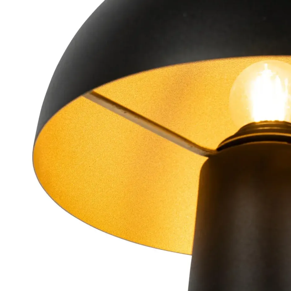 Qazqa vloerlamp mushroom zwart e27