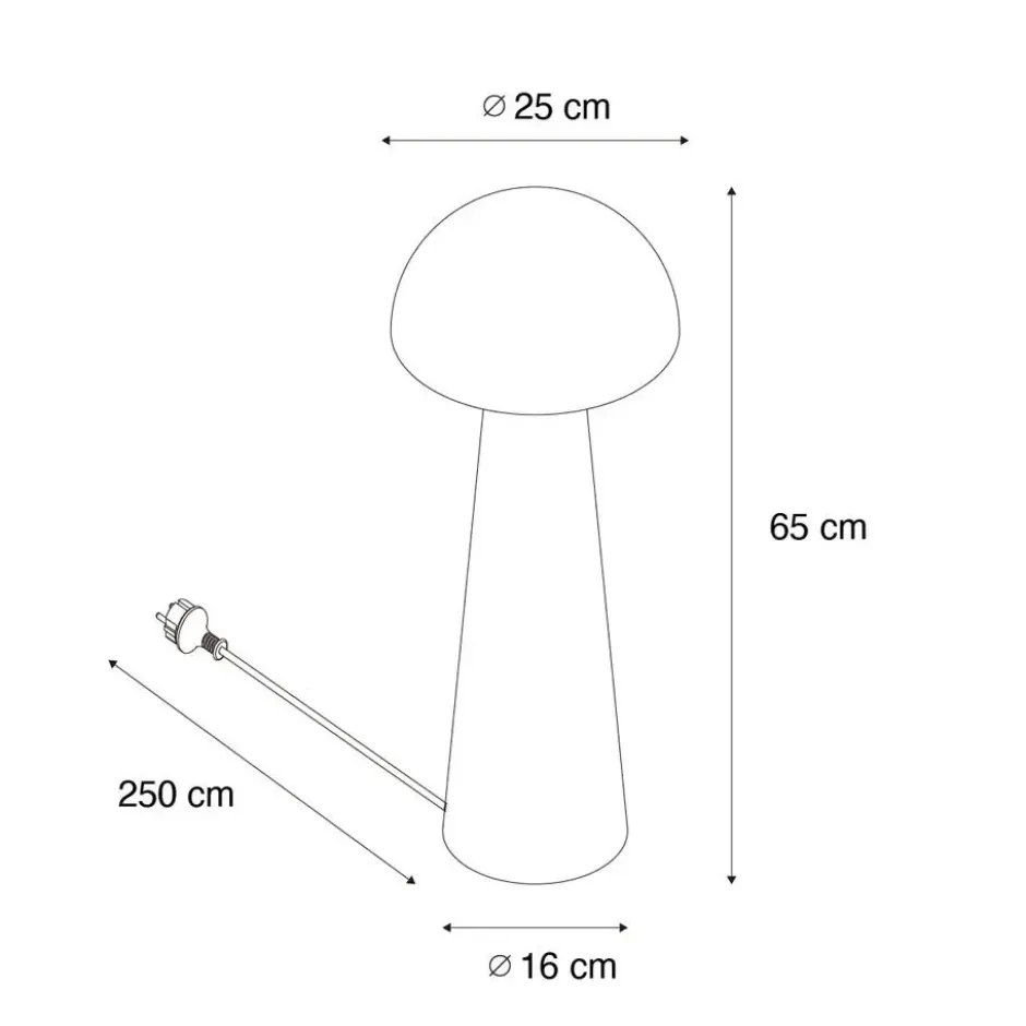 Qazqa vloerlamp mushroom zwart e27