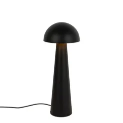 Qazqa vloerlamp mushroom zwart e27