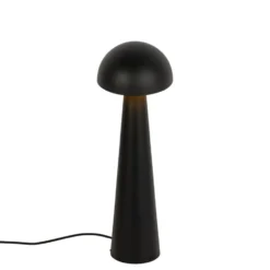 Qazqa vloerlamp mushroom zwart e27