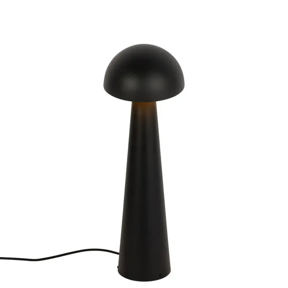 Qazqa vloerlamp mushroom zwart e27