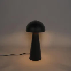 Qazqa vloerlamp mushroom zwart e27