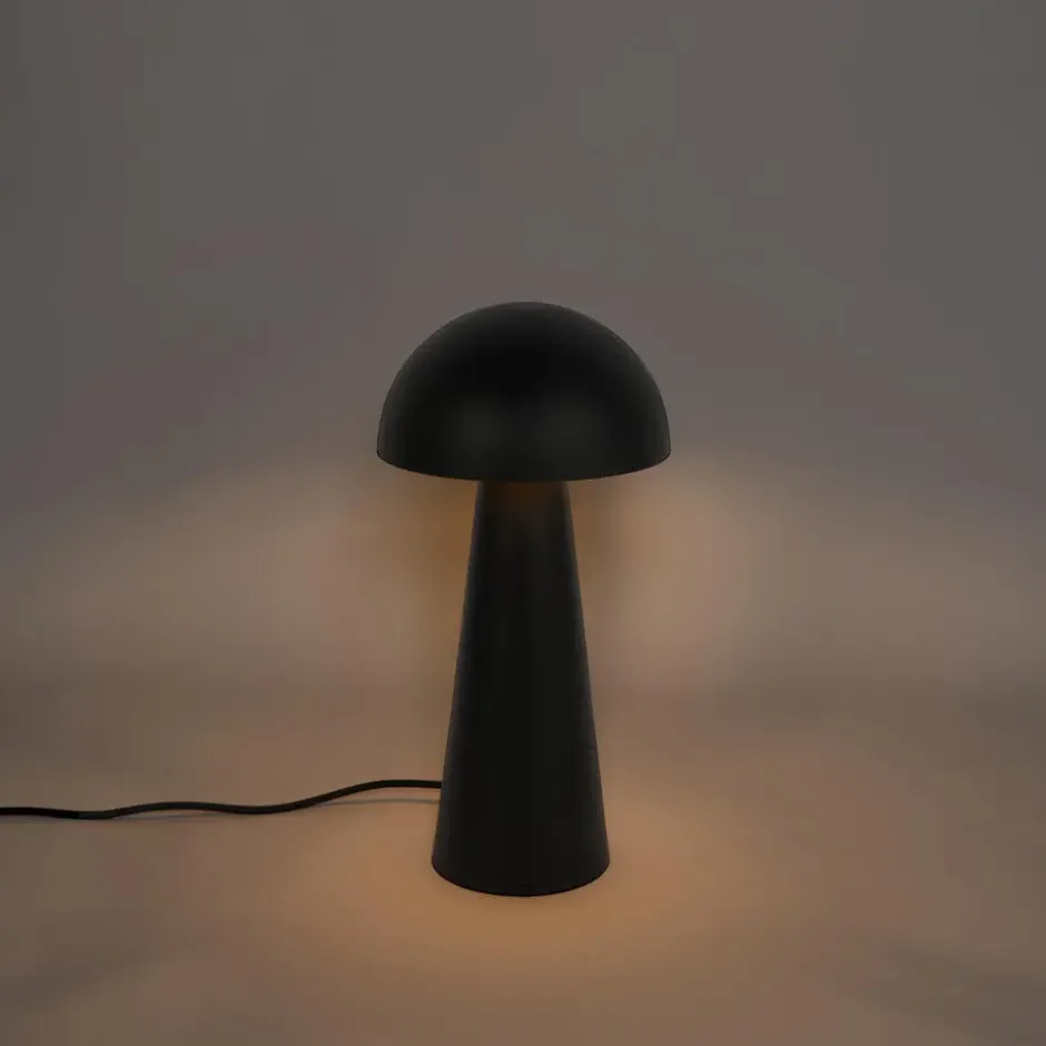 Qazqa vloerlamp mushroom zwart e27