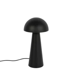 Qazqa vloerlamp mushroom zwart e27