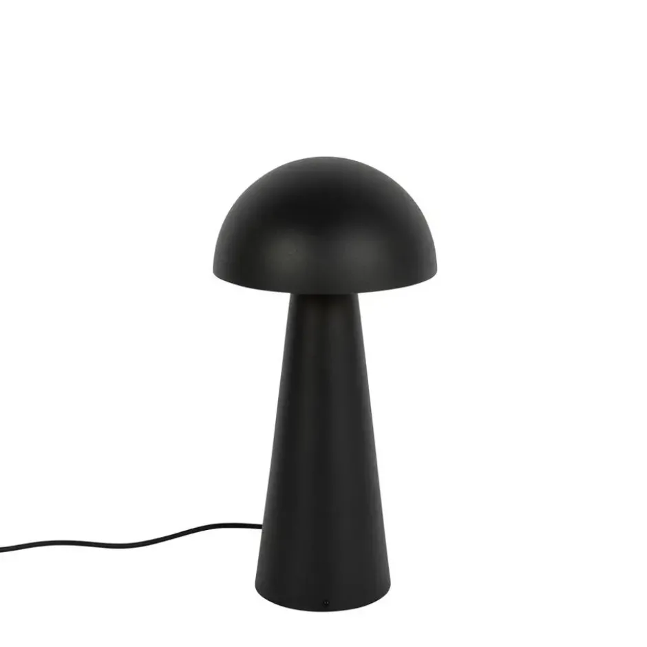 Qazqa vloerlamp mushroom zwart e27