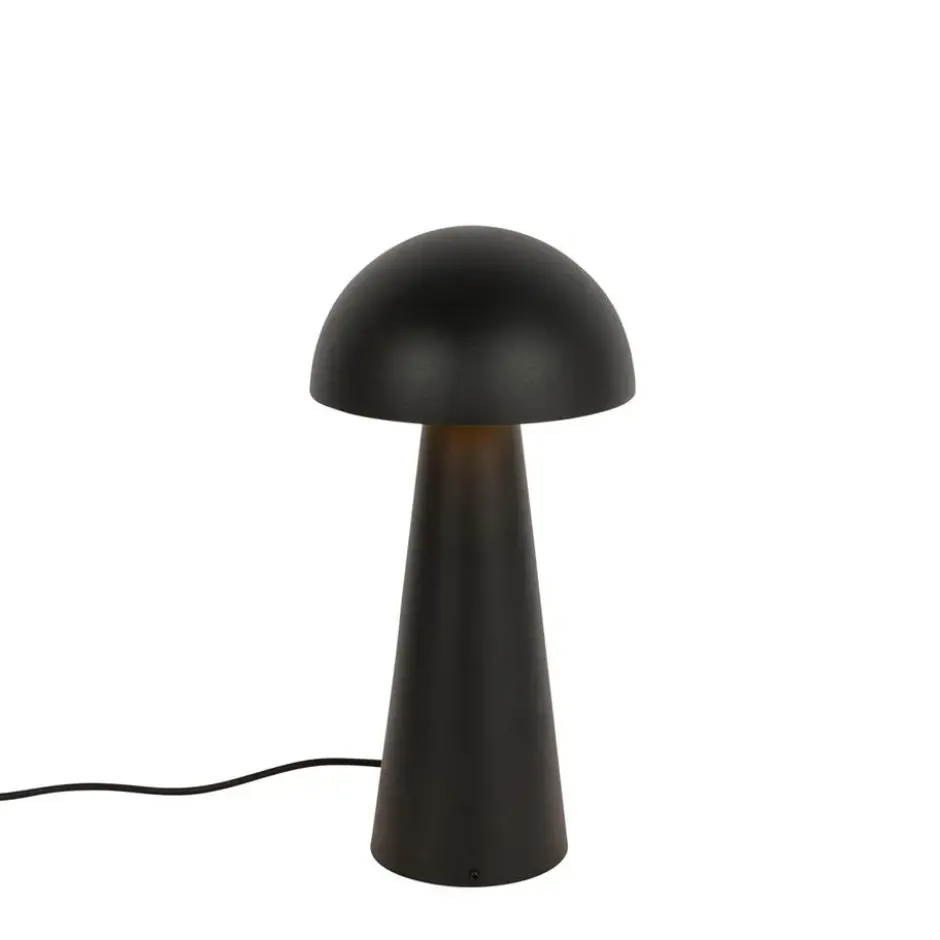 Qazqa vloerlamp mushroom zwart e27