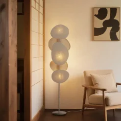 Qazqa vloerlamp organica beige e27