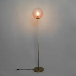 Qazqa vloerlamp pallon roze e27