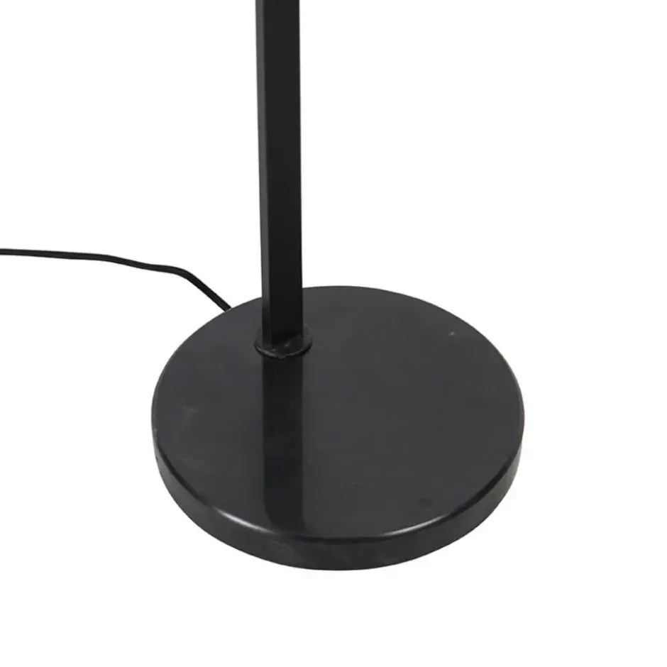 Qazqa vloerlamp qara beige e27