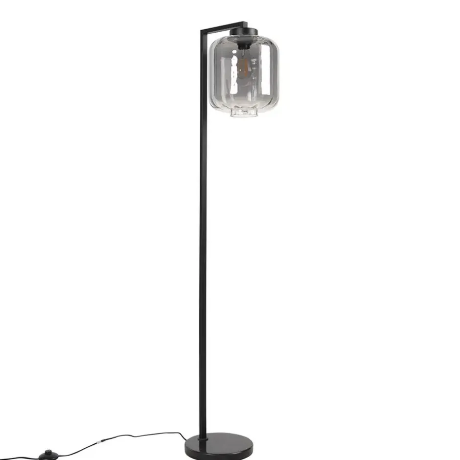Qazqa vloerlamp qara zwart e27