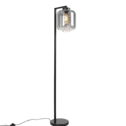Qazqa vloerlamp qara zwart e27