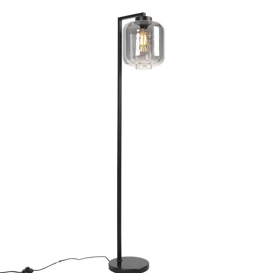 Qazqa vloerlamp qara zwart e27