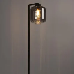 Qazqa vloerlamp qara zwart e27