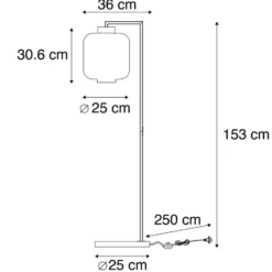 Qazqa vloerlamp qara zwart e27
