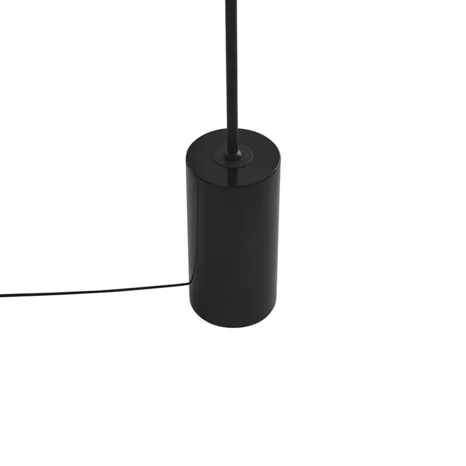 Qazqa vloerlamp rid zwart e27