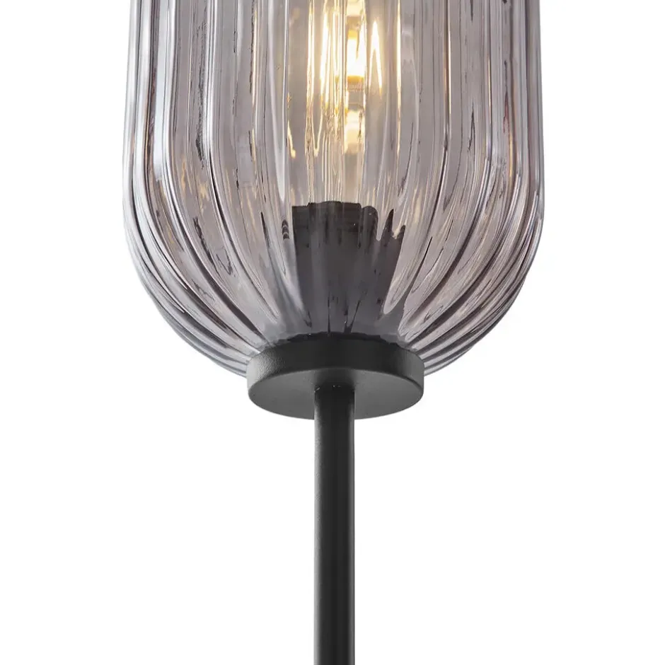 Qazqa vloerlamp rid zwart e27