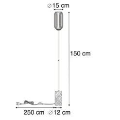 Qazqa vloerlamp rid zwart e27