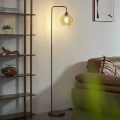 Qazqa vloerlamp sandra bronskleurig e27
