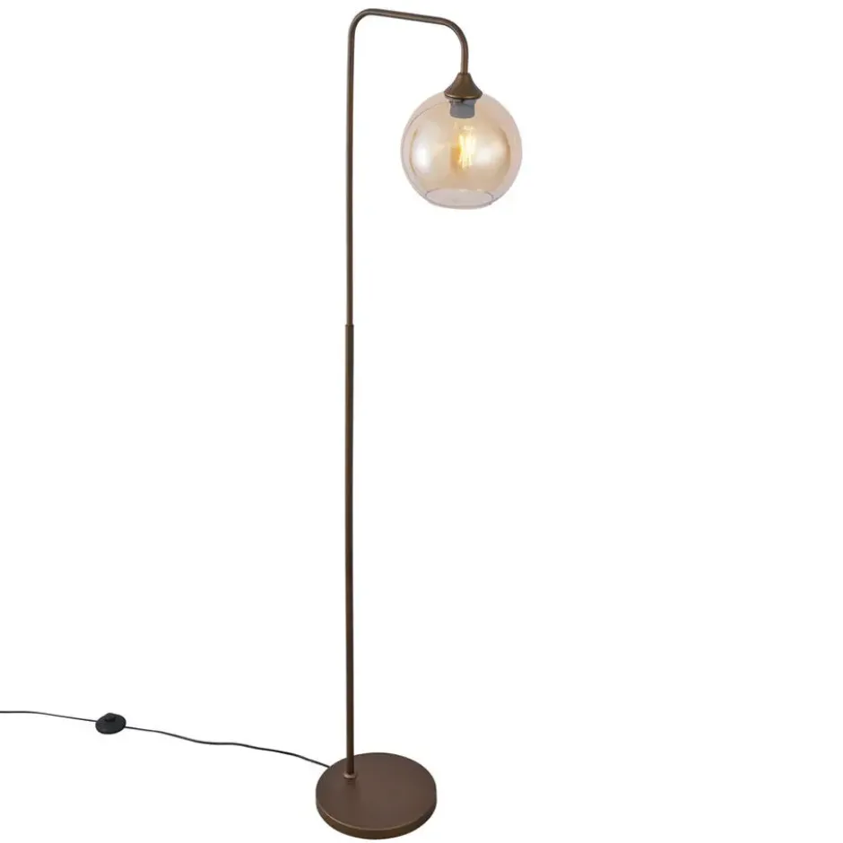 Qazqa vloerlamp sandra bronskleurig e27
