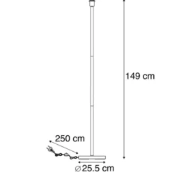 Qazqa vloerlamp simplo zwart e27