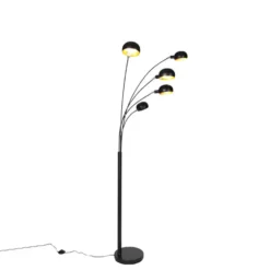 Qazqa vloerlamp sixties fl zwart e14