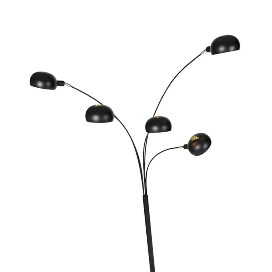 Qazqa vloerlamp sixties fl zwart e14