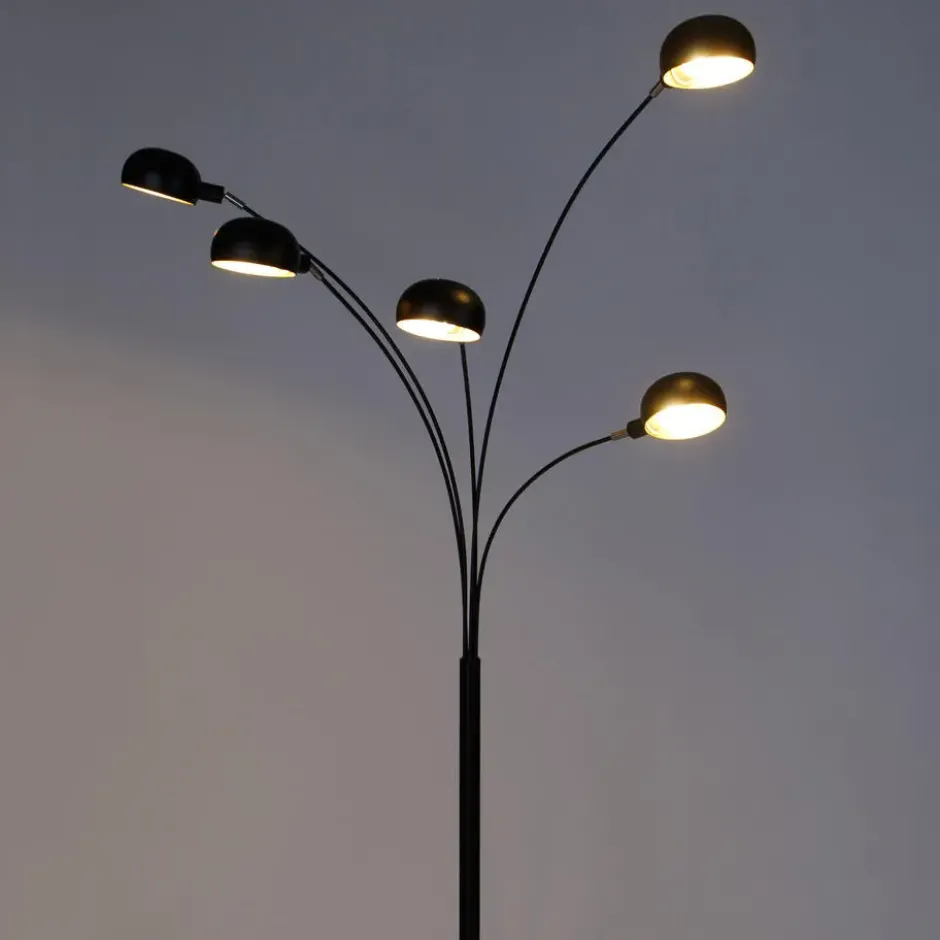 Qazqa vloerlamp sixties fl zwart e14