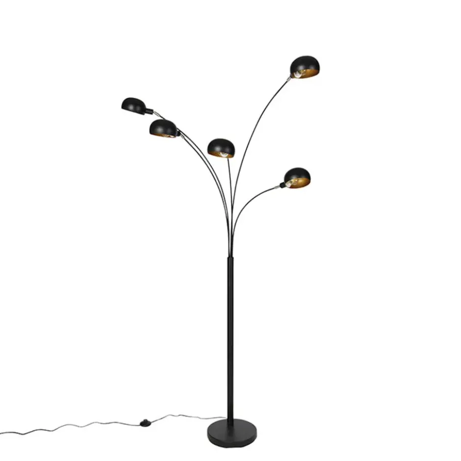 Qazqa vloerlamp sixties fl zwart e14