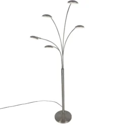 Qazqa vloerlamp sixties zilverkleurig geïntegreerde led