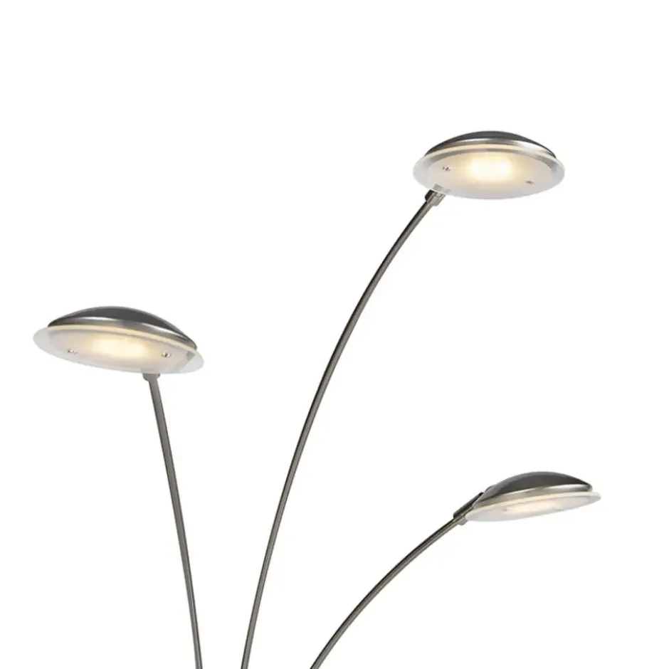 Qazqa vloerlamp sixties zilverkleurig geïntegreerde led