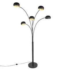 Qazqa vloerlamp sixties zwart e14