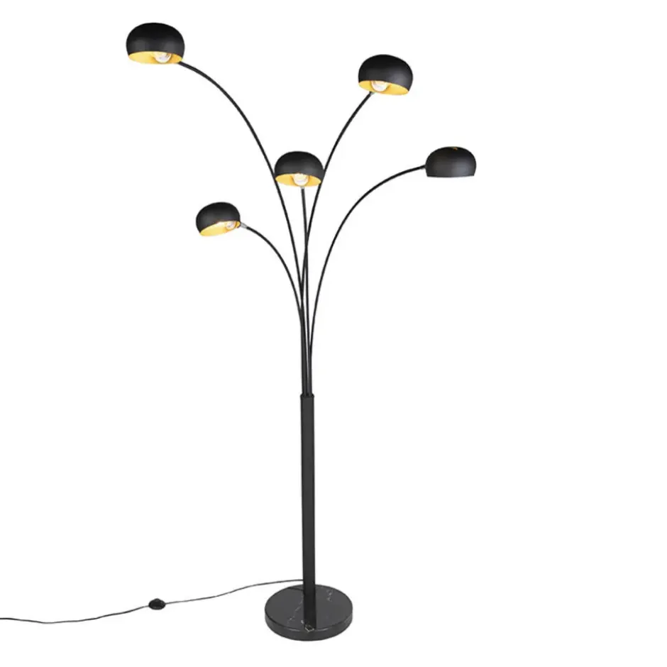 Qazqa vloerlamp sixties zwart e14