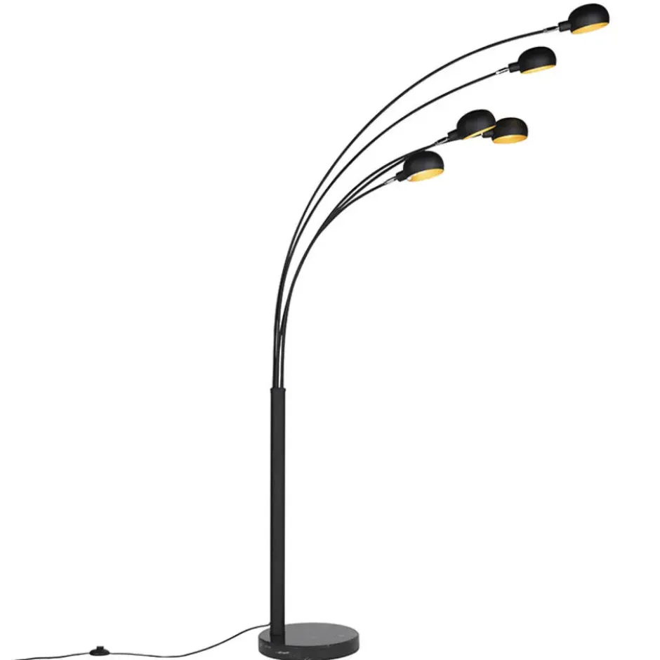 Qazqa vloerlamp sixties zwart e14