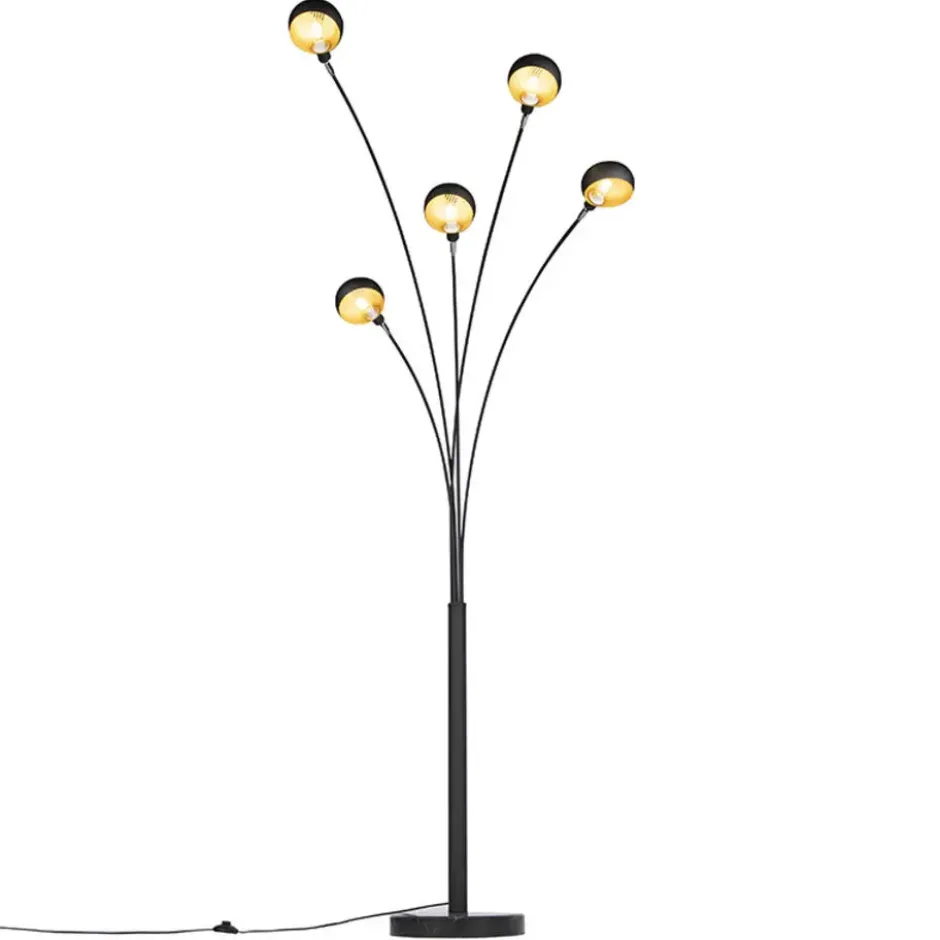 Qazqa vloerlamp sixties zwart e14