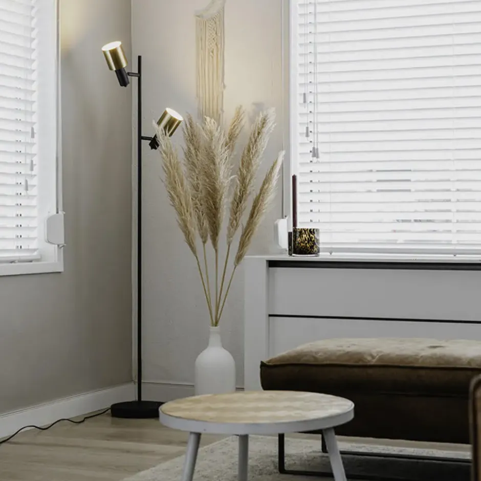 Qazqa vloerlamp stijn goudkleurig e27