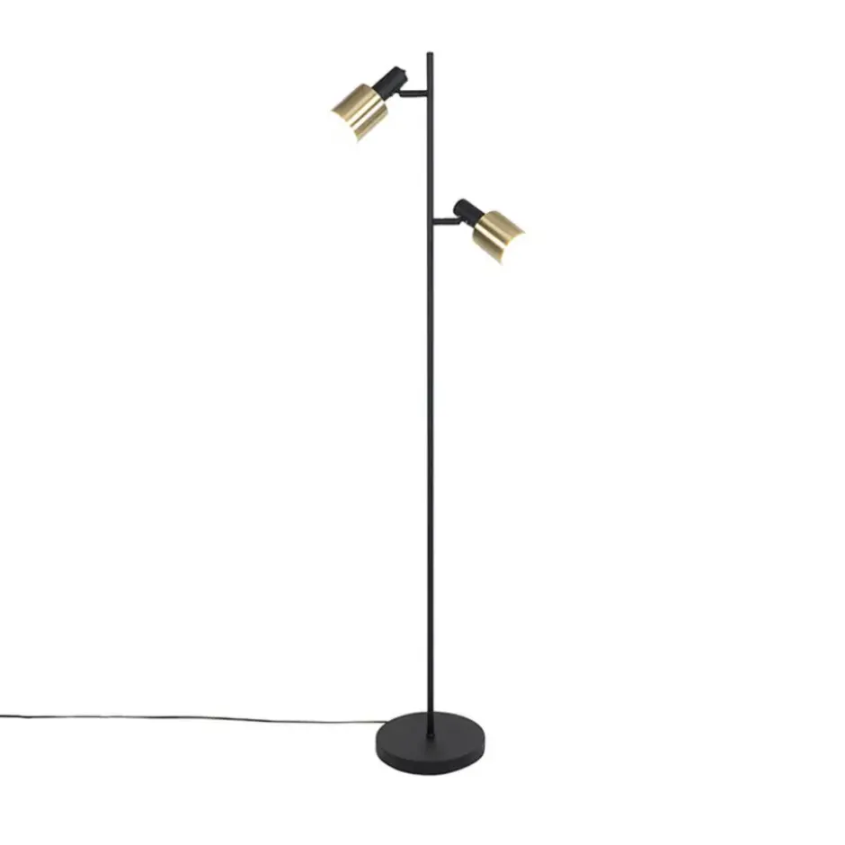 Qazqa vloerlamp stijn goudkleurig e27