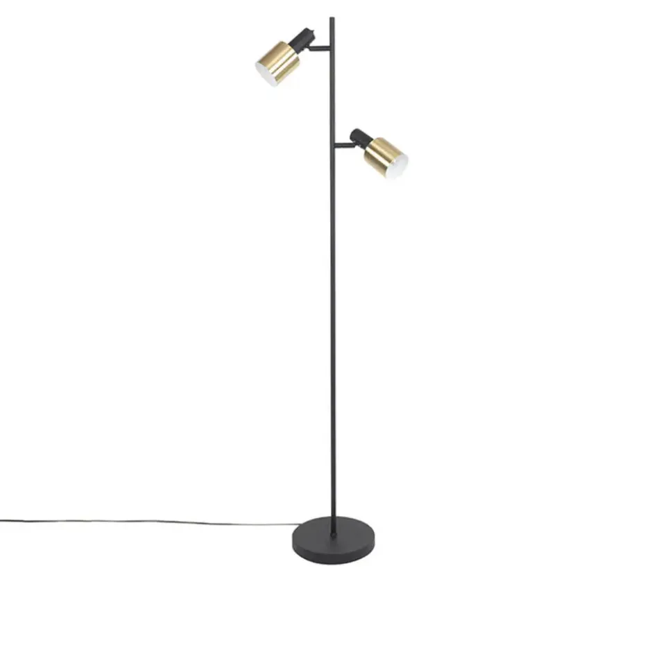 Qazqa vloerlamp stijn goudkleurig e27