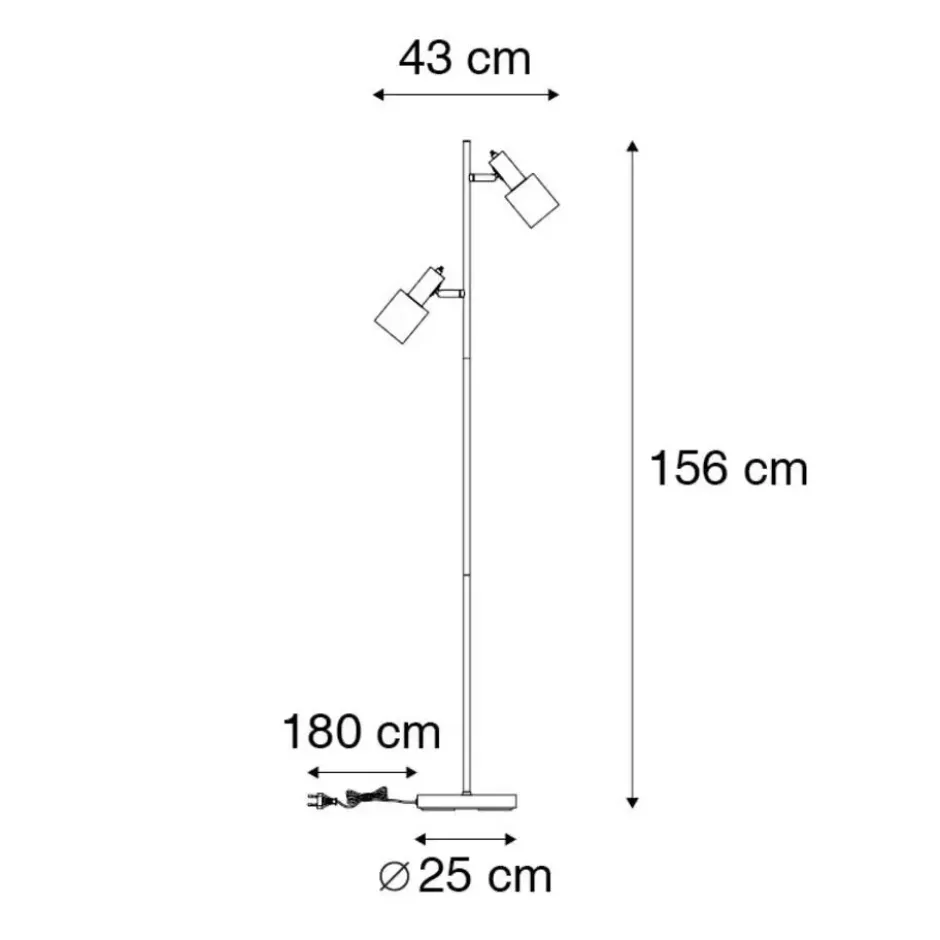 Qazqa vloerlamp stijn goudkleurig e27
