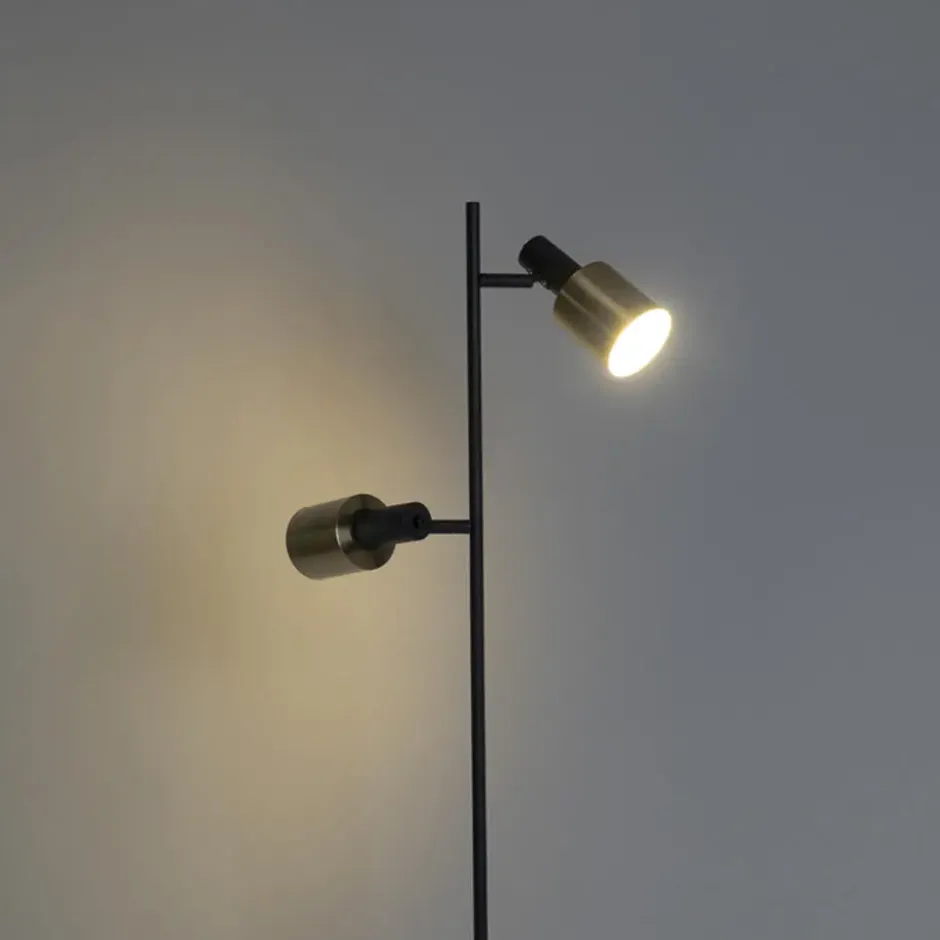 Qazqa vloerlamp stijn goudkleurig e27