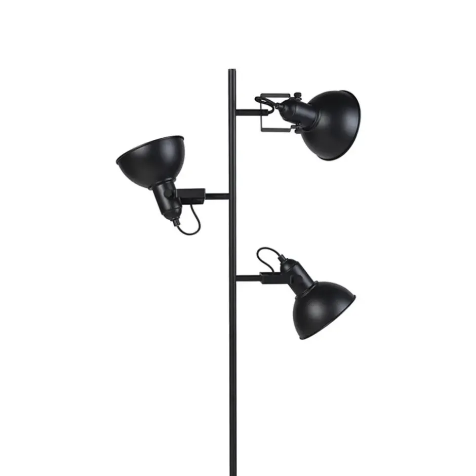 Qazqa vloerlamp tommy zwart e14