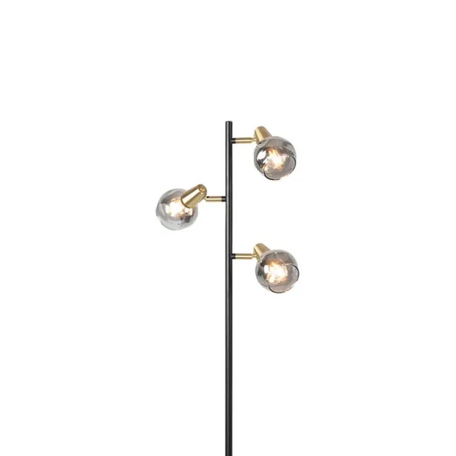 Qazqa vloerlamp vidro goudkleurig e14