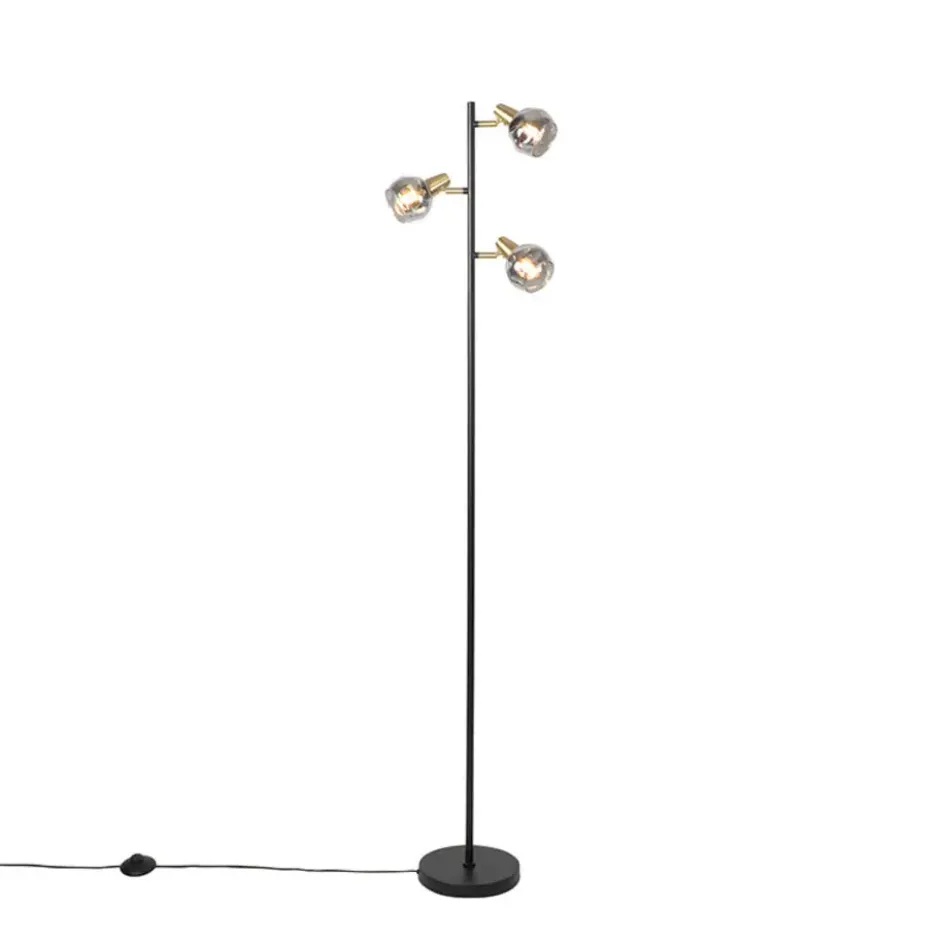 Qazqa vloerlamp vidro goudkleurig e14