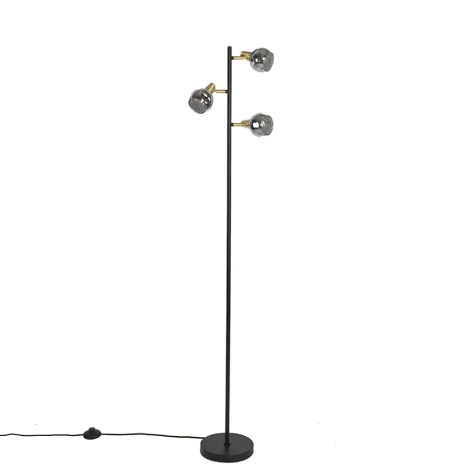 Qazqa vloerlamp vidro goudkleurig e14