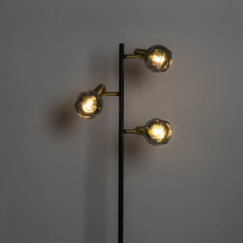 Qazqa vloerlamp vidro goudkleurig e14